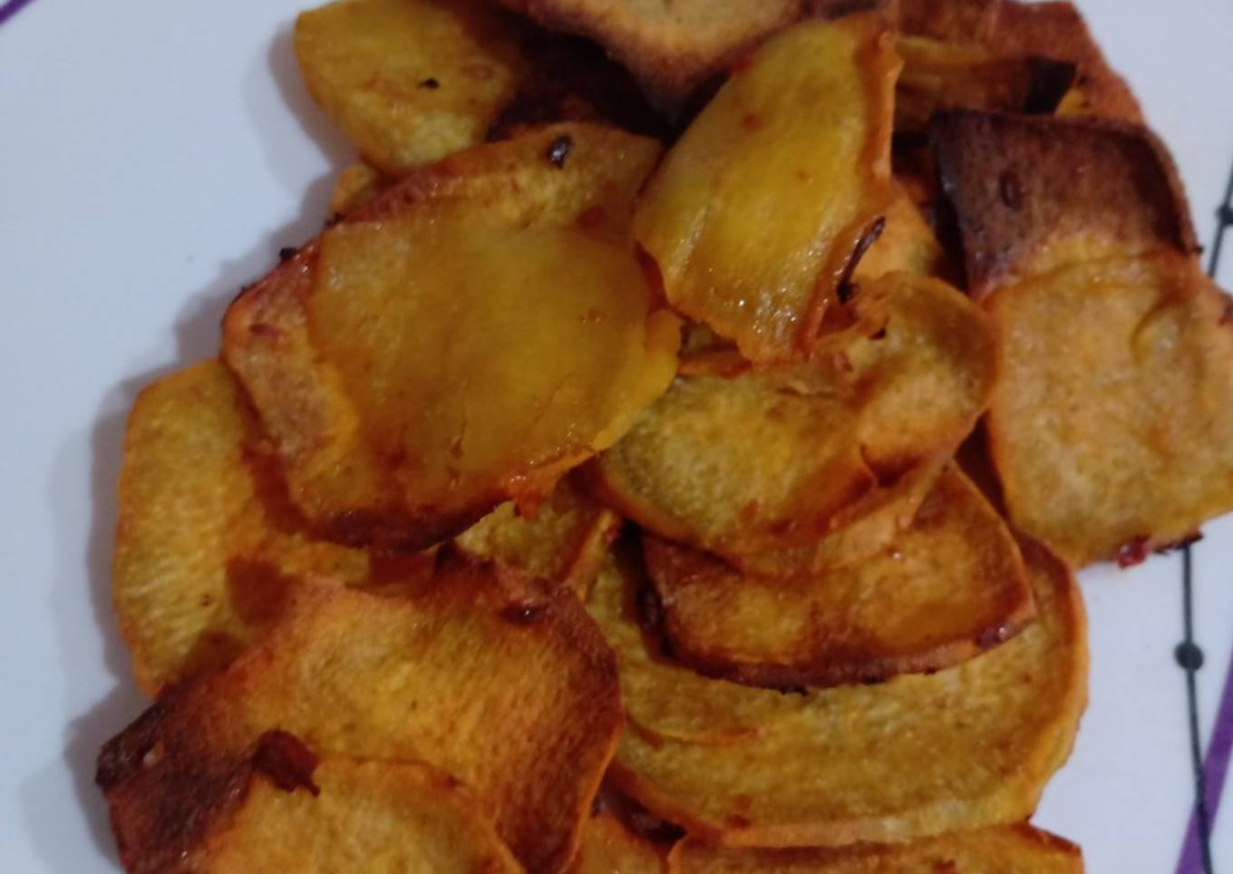 Chips de batata sin freír