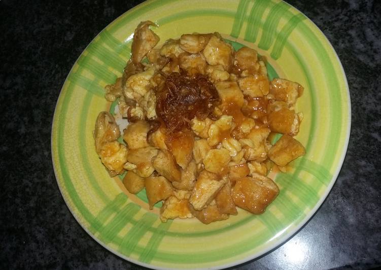 Telur tahu saus pedas manis