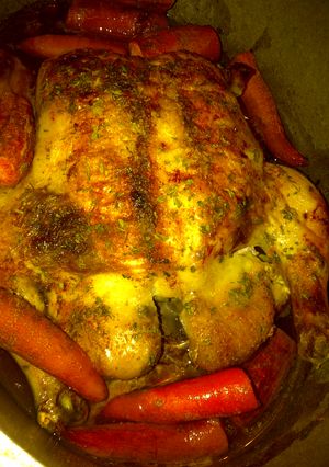 A picture of Aryca's and mine roasted honey chicken.
