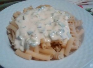 Una foto de Salsa de ajoporro y crema para pasta