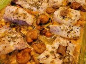 Una foto de abadejo horno