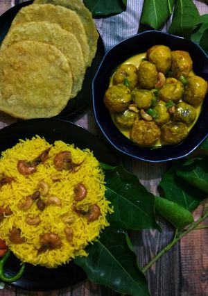 বাসন্তি চিংড়ি পোলাও রেসিপির প্রধান ছবি