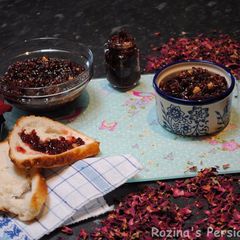 A picture of Persian rose petals jam.