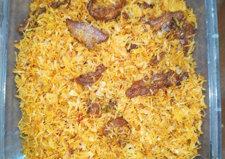 Cara Buat Serundeng daging yang sederhana