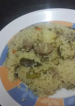 A picture of Lotus stem biryani.