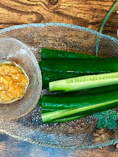 A picture of Cucumber Sticks with Miso Paste.