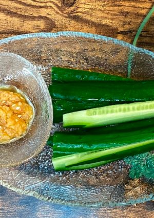 A picture of Cucumber Sticks with Miso Paste.