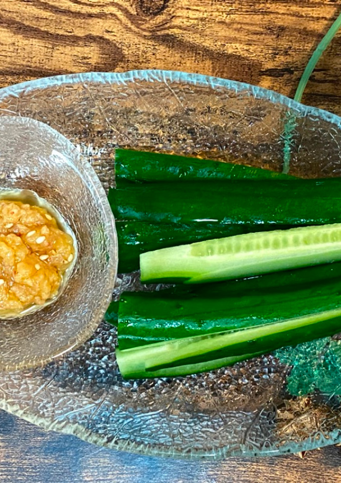 A picture of Cucumber Sticks with Miso Paste.