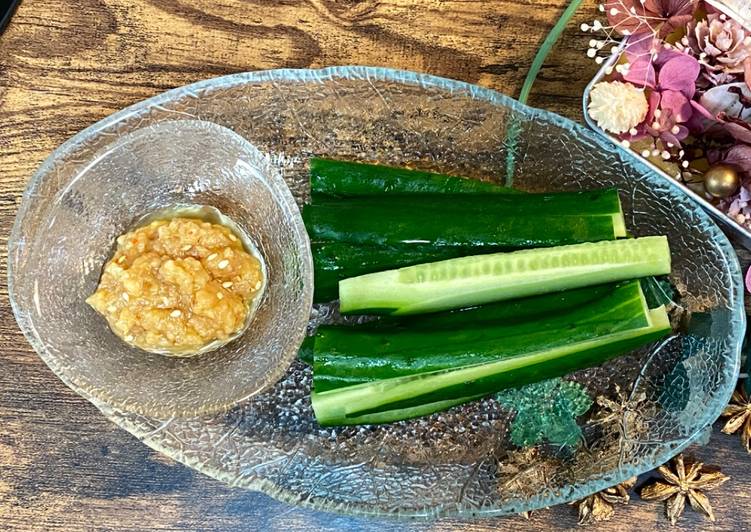 How to Prepare Super Quick Homemade Cucumber Sticks with Miso Paste
