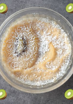 Une photo de Flan de kiwis à la noix de coco