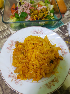 Una foto de Arroz con magro y fabada