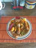 Costilla guisada con fritada de tomate🍅
