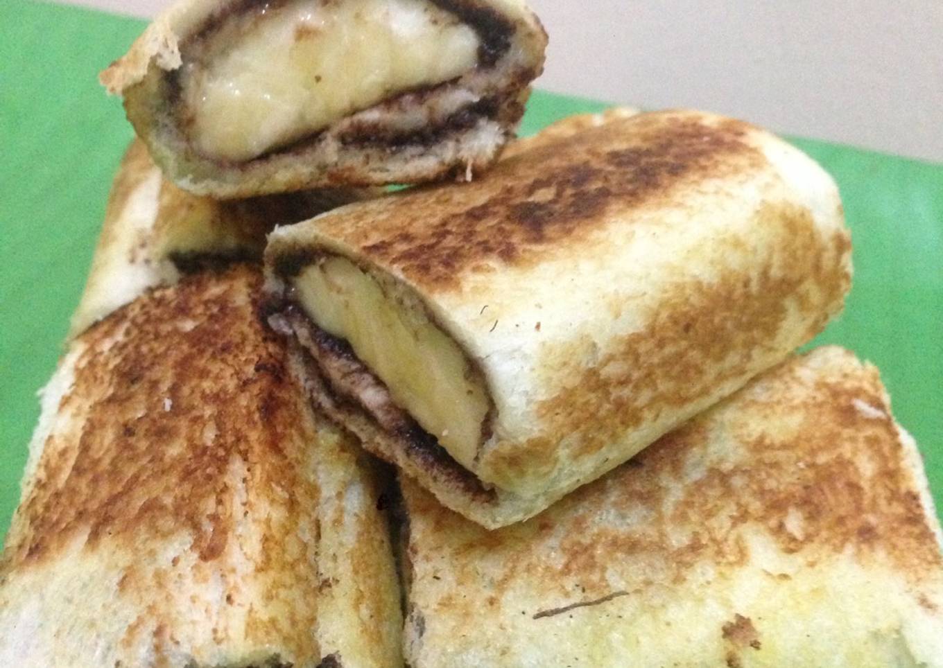 Roti bakar pisang coklat