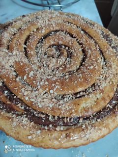 صورة لوصفة كيكة الحلزون الرائعة واللذيذة تستحق التجربة 😋😋👍