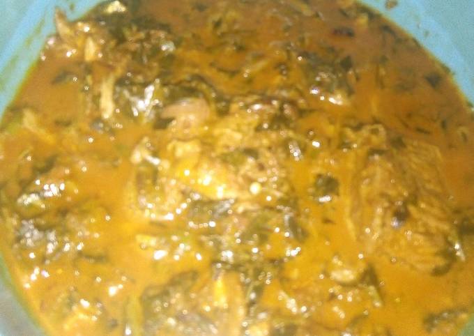 Ofe Anara (Garden egg leaf soup)