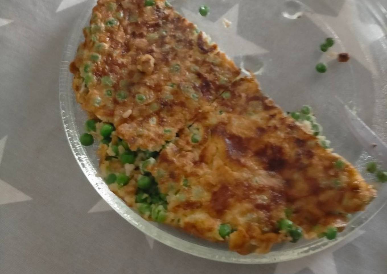Tortilla de guisantes, arroz integral y soja texturizada