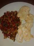 Salteado de verdura con filetes de pollo