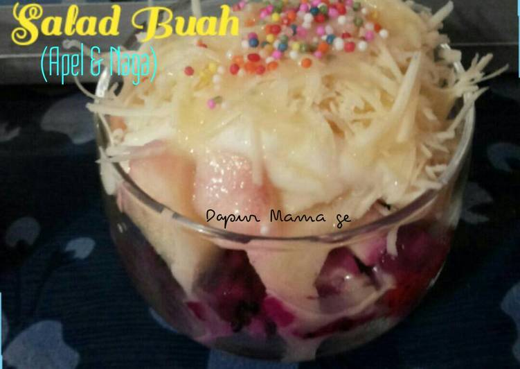 Resep masakan Salad Buah ekonomis (apel&amp;naga) | Bahan Membuat Salad Buah ekonomis (apel&amp;naga) Yang Sempurna