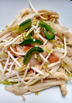 Foto resep (Seri Sayuran) Tumis cepat toge jamur putih