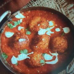 Peach and paan koftas curry in Korma sauce A picture of Peach and paan koftas curry in Korma sauce.