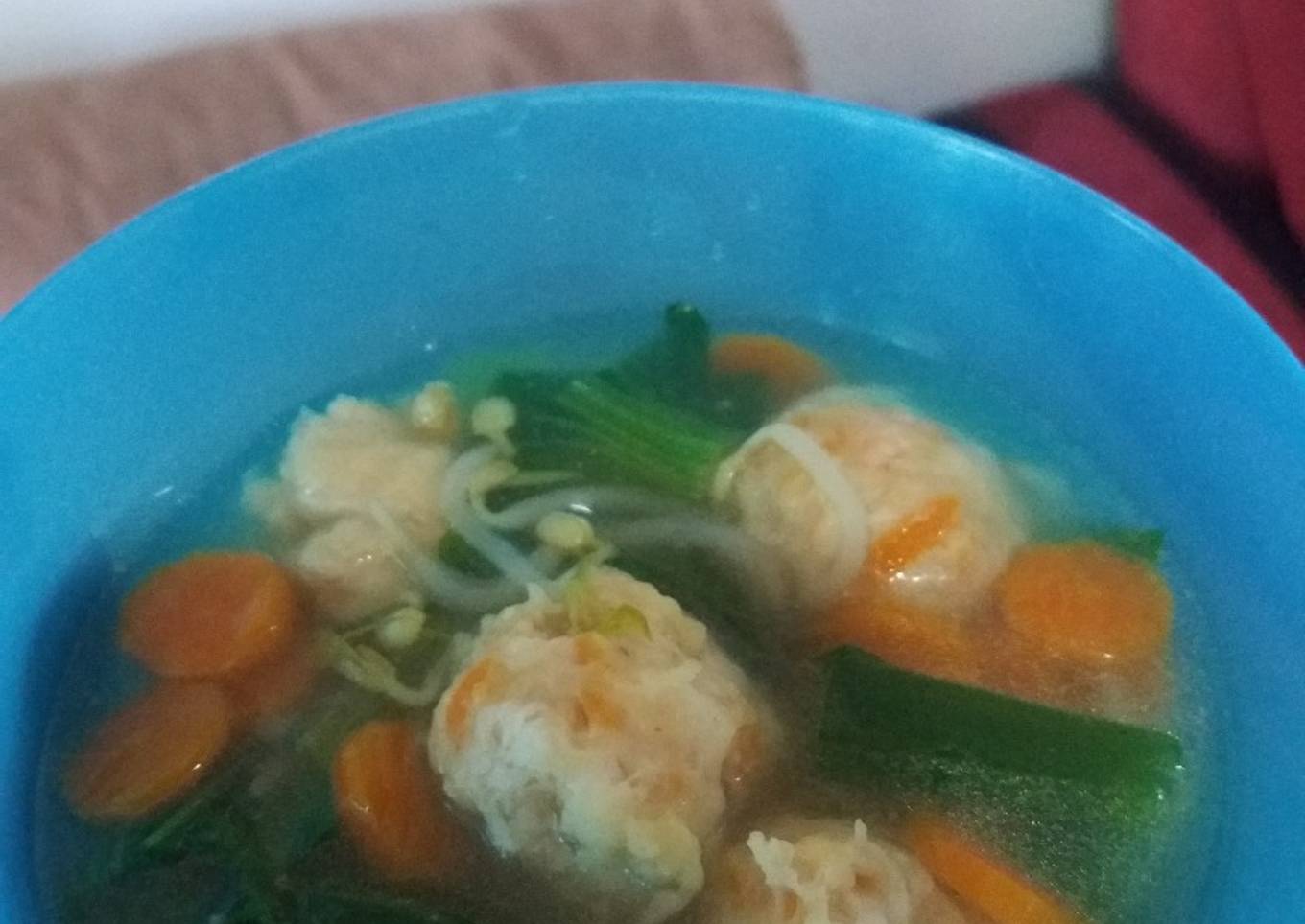 Sup bakso ayam udang