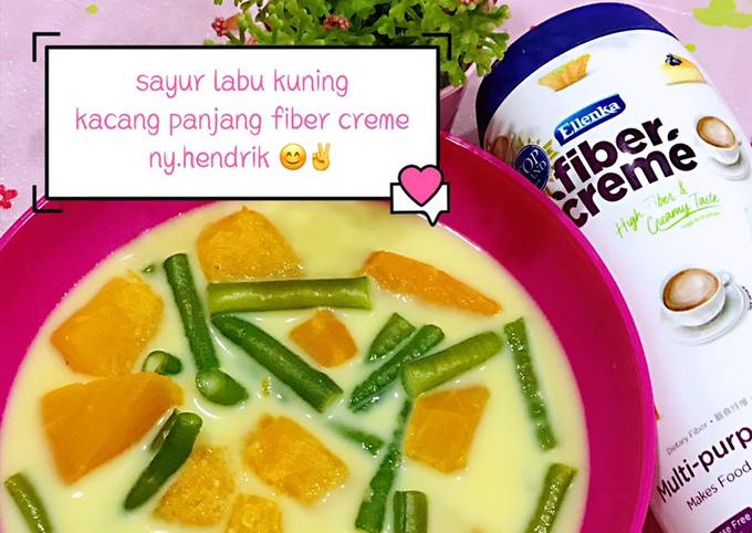 Resep Sayur labu kuning kacang panjang fiber creme oleh Indah Rahim