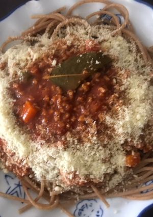 Una foto de Boloñesa de soja