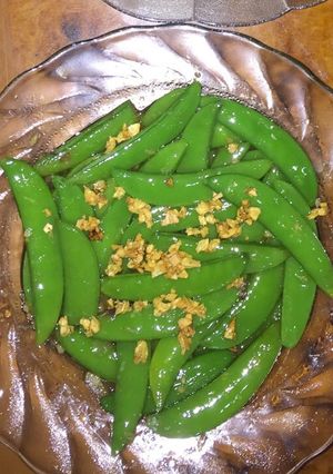 Foto resep Tumis kapri dengan bawang putih