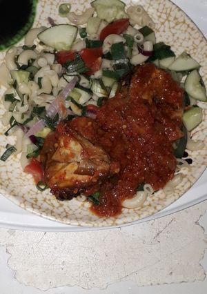A picture of Vegetable salad and stew.