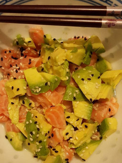 Une photo de Tartare de saumon & avocat
