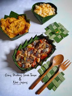 Foto resep Oseng Pindang Gereh Tempe & Nasi Jagung