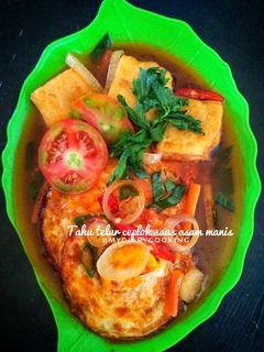 Foto resep Tahu telur ceplok saus asam manis
