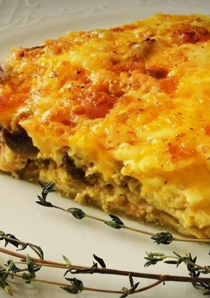 Una foto de Quiche de Pollo y Champiñones