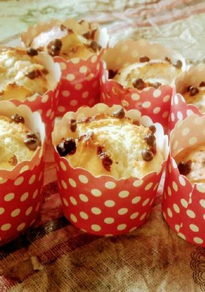 A picture of Vanilla choco chip muffins.