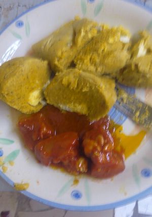 A picture of Moi moi n stew.