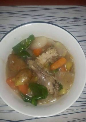 A picture of Chicken and potato casserole.
