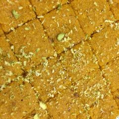 A picture of Mango Coconut barfi.