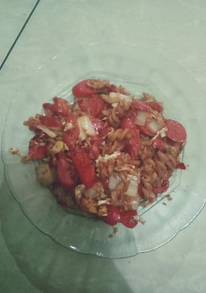 Foto resep Tumis Makaroni Sosis