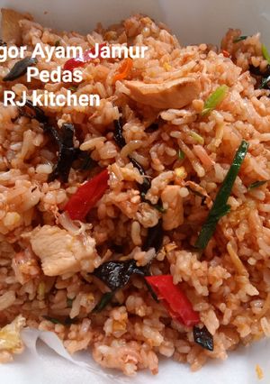 Foto resep Nasgor Ayam Jamur Pedas