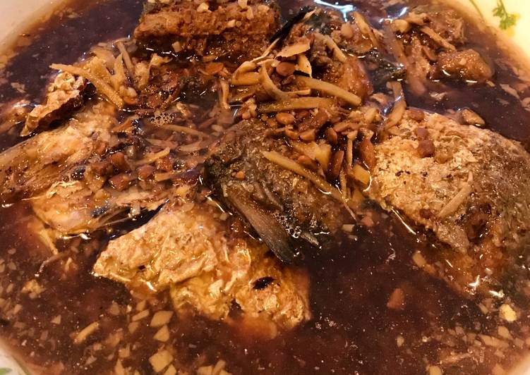 Ikan belanak masak tauco / cuan cuan