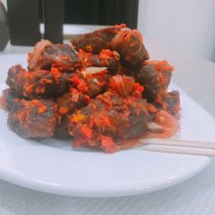 Peppered fried beef A picture of Peppered fried beef.