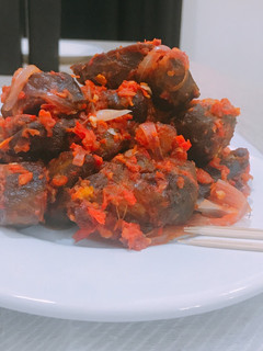 A picture of Peppered fried beef.
