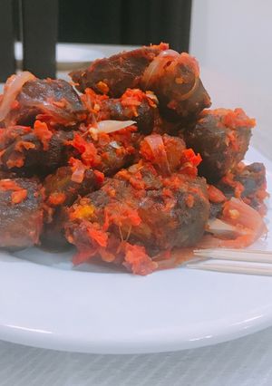 A picture of Peppered fried beef.