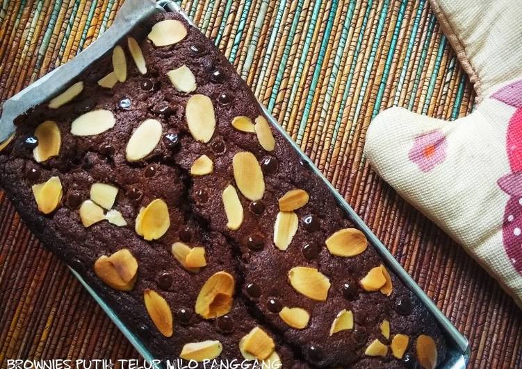 Brownies putih telur milo panggang