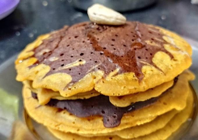 Vegan Chocolate pancakes with lemon zest