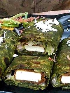 A picture of Spinach Cheese Kathi Roll.