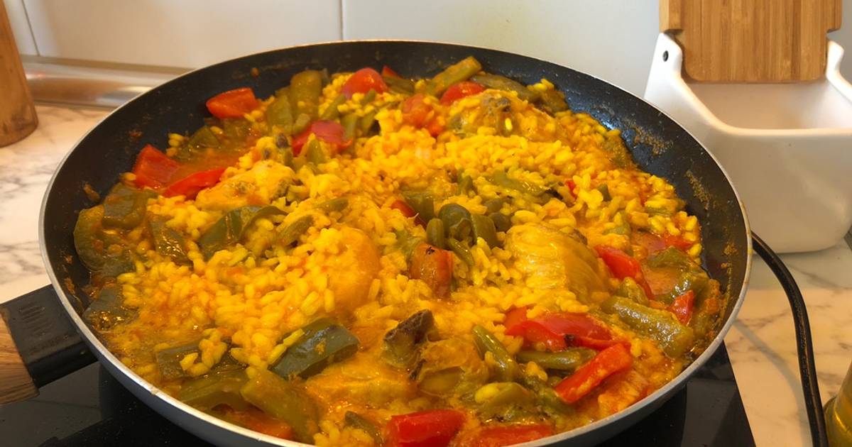 Paella de pollo/conejo para dos Receta de Jose Gea Gimenez Cookpad
