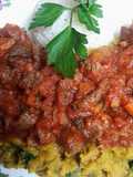 Alverjitas partidas con salsa bolognesa.🇵🇪