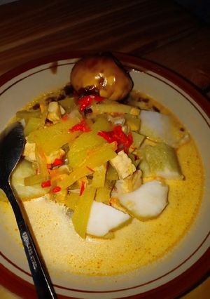 Foto resep Lontong sayur labu siam santan