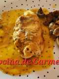Pechugas de pollo rellenas de queso con champiñones